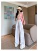 2025 Women's Summer Yamamoto Bow Wide-Leg Pants: Loose, Straight-Leg, Casual Fit for Petite Sizes 145-150