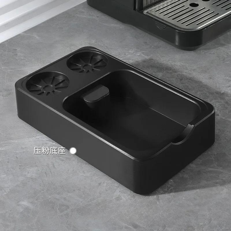 

51/53/58 мм Кофейная станция для темперовки Подставка Держатель портафильтра Коврик для темперовки Коробка для сбора кофейной гущи Организатор инструментов бариста чёрный