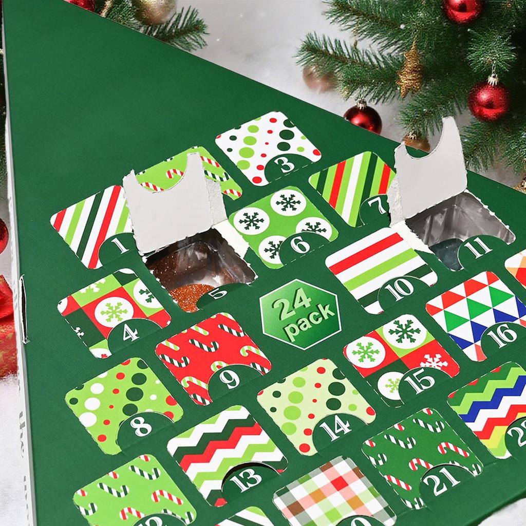 24Grids Christmas Countdown Calendar Gift Box With Hole Crystal Rough Mineral Stone Fun Box For Children To  Play