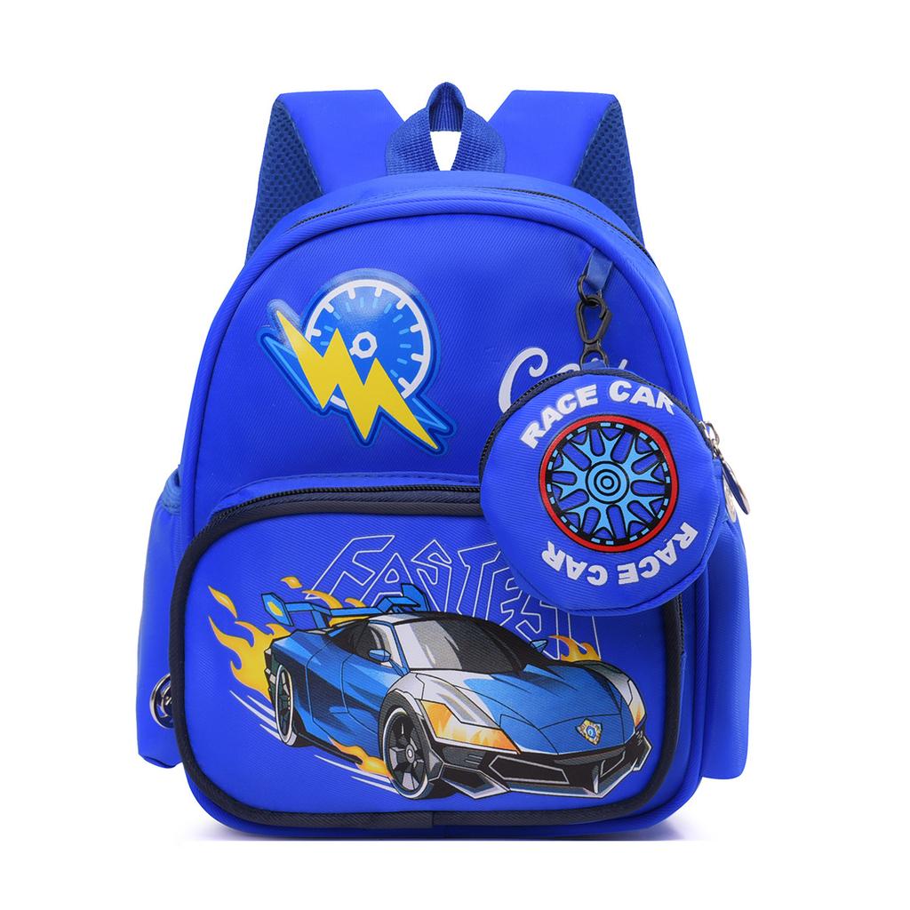 Kids Backpack Boys Girls Kindergarten Cartoon Car Lightweight Cute Student Bookbag