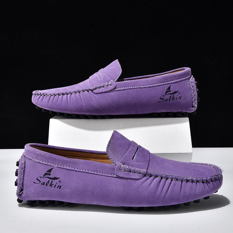 Zapatos de Conducir Clásicos Británicos de Cuero sin Cordones para Pareja, Tallas Grandes 35-49.