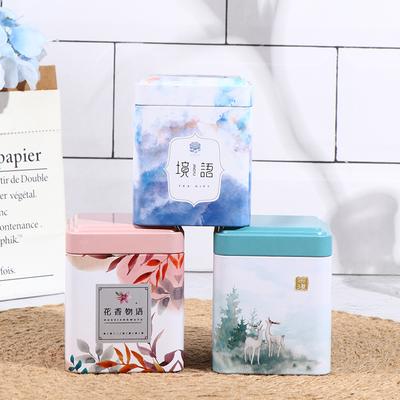 ארגז תה אטום מיכל אחסון מטבח צנצנת פח מרובע פחית סוכריות ברזל בציר