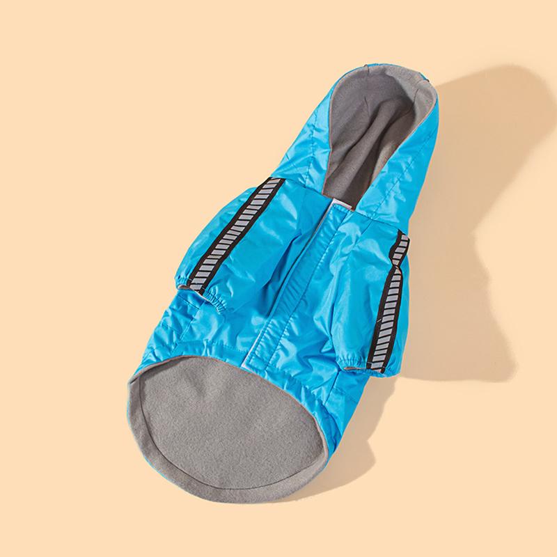 Pet Dog Reflective Raincoat with Hat Waterproof Plus Cotton Dog Jacket Cat Clothes Dog Clothes Pet Clothing
