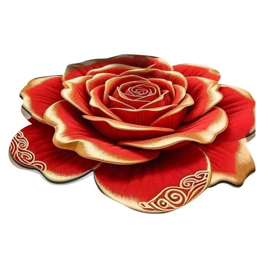 Floral Plush Floor Mat 3D Visual Flower Shaped Bath Mat Non-Slip Absorbent Floor Rugs for Bedroom Kitchen Bathroom Sofa Coffee Table