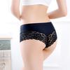 Mid-Waist Ice Silk Seamless Lace Boxer Briefs with Hip-Lifting Design for Women