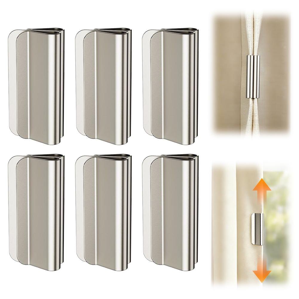 6/10Pair Strong Magnetic Curtain Clips Nail Free Blackout Closure Clips Keep Curtain Closed Prevent Light Leaking Bedroom Office