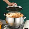 With Glass Lid Soup Pot Stainless Steel Outdoor Cooking Pot Saucepan  Induction Cooker Gas