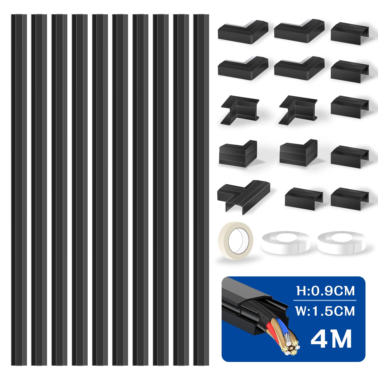 

Rabieru Wiring Cover, Cable Cover, Cord Cover, Cord Protector, Wire Concealment, Cable Cover, Cable Protector, Electrical Wire Cable Cover, Cable