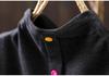 2025 Bojiafan Women's Half-High Collar Plush Sweatshirt with Stylish Colorful Buttons