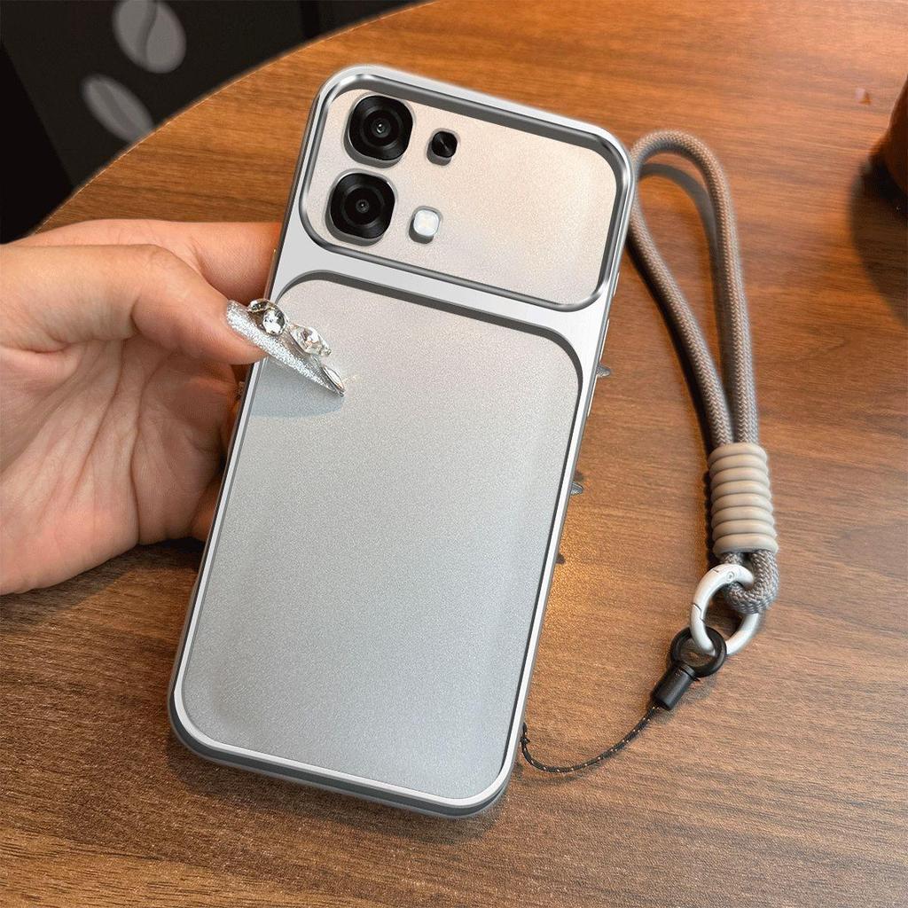 Luxury Big Window Phone Case with Lanyard for OPPO A6 Pro 4G/5G Premium Textured Casing