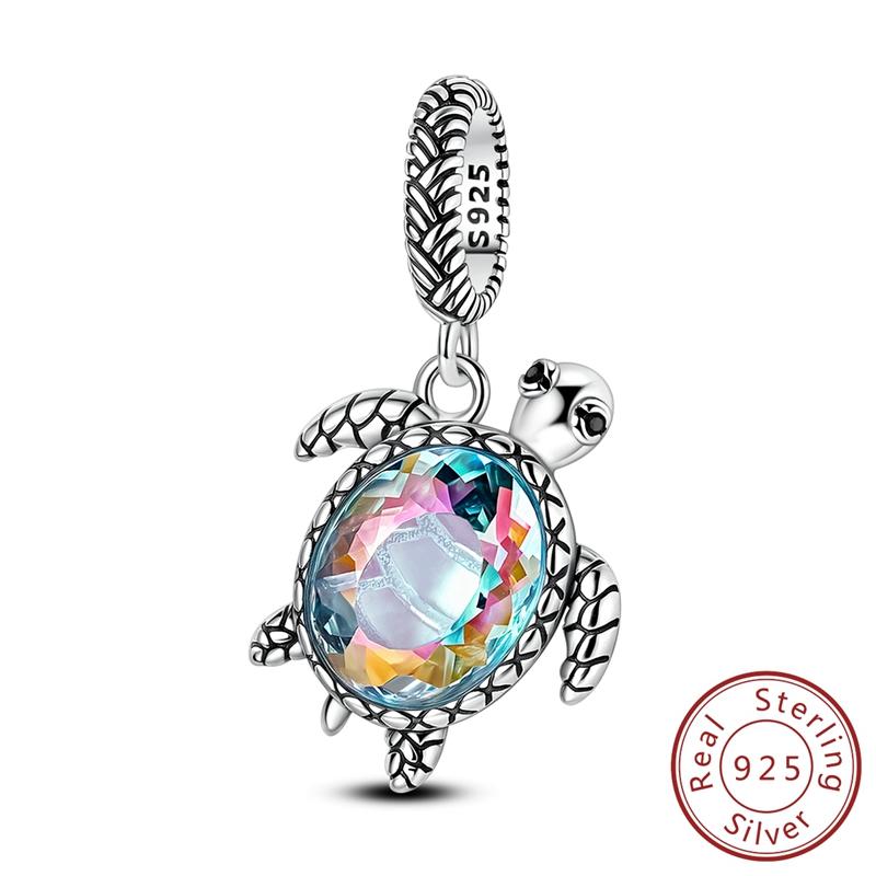 Real Copper Charms Luminous Firefly Butterfly Sunflower Pink Beads Fit Original Bracelet Women Birthday Diy Jewelry