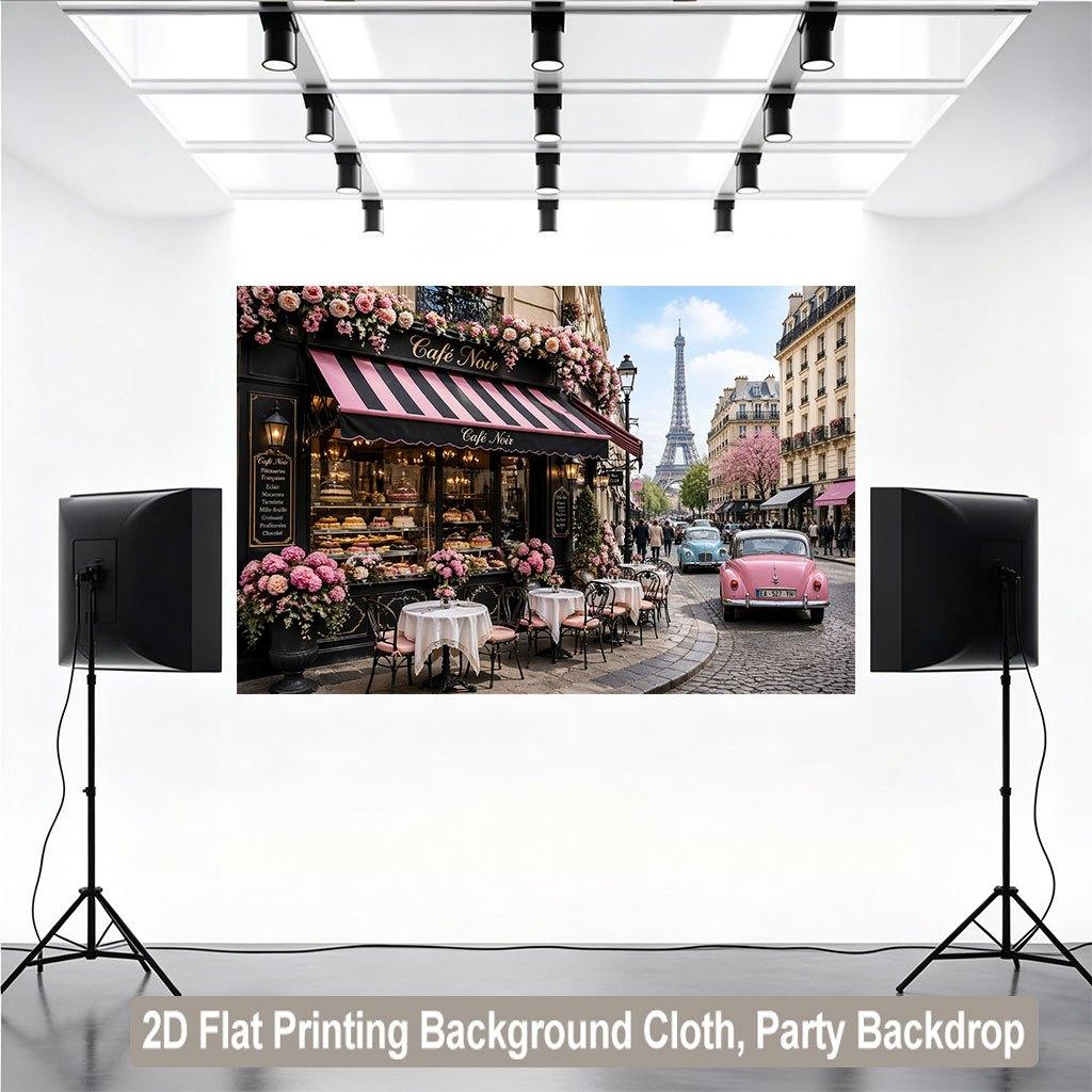 2D-Ebene 1 Stück Pariser Café-Atmosphäre Hintergrundstoff geeignet für Raumdekoration