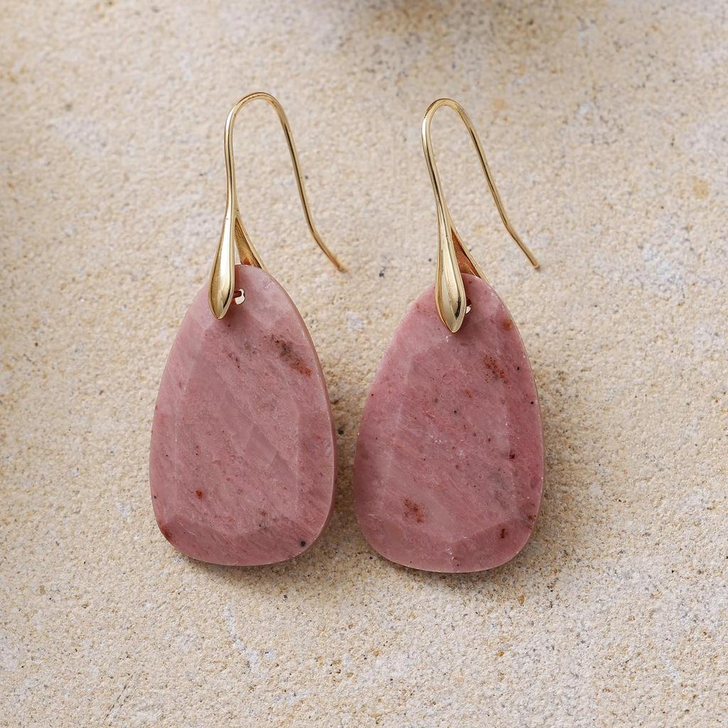 High End Tianhe Stone Pendant Earrings with Elegant Geometric Shapes, Popular European and American Jewelry Accessories