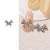 1pc Sliver French Chic Nail Charms Zircon Bows Figure Nail Parts DIY Elegant Nail Art Decoration for Manicure Nail Accessories