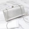 Neue Frühling- und Sommer Schräg-Ketten Kleine Tasche für Damen Koreanischer Stil Mode Diamant-Set Dinner-Clutch Schlichte Einzel-Schulter