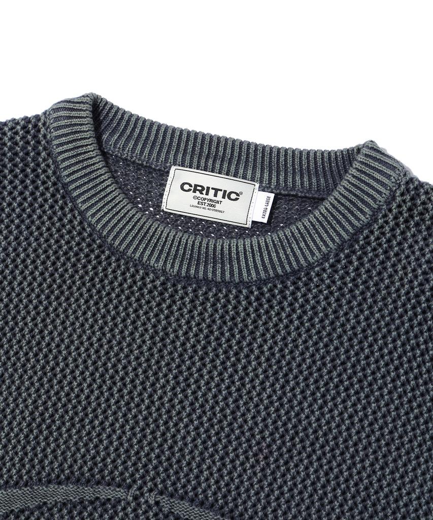 CRITIC Wormhole Logo Natural Dyeing Mesh Knit Charcoal