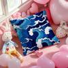 Decorative Blue Geometry Pillow Case Soft Plush Fabric Double-Sided Printed Cushion Cover Warm Winter Sofa Pillow Case