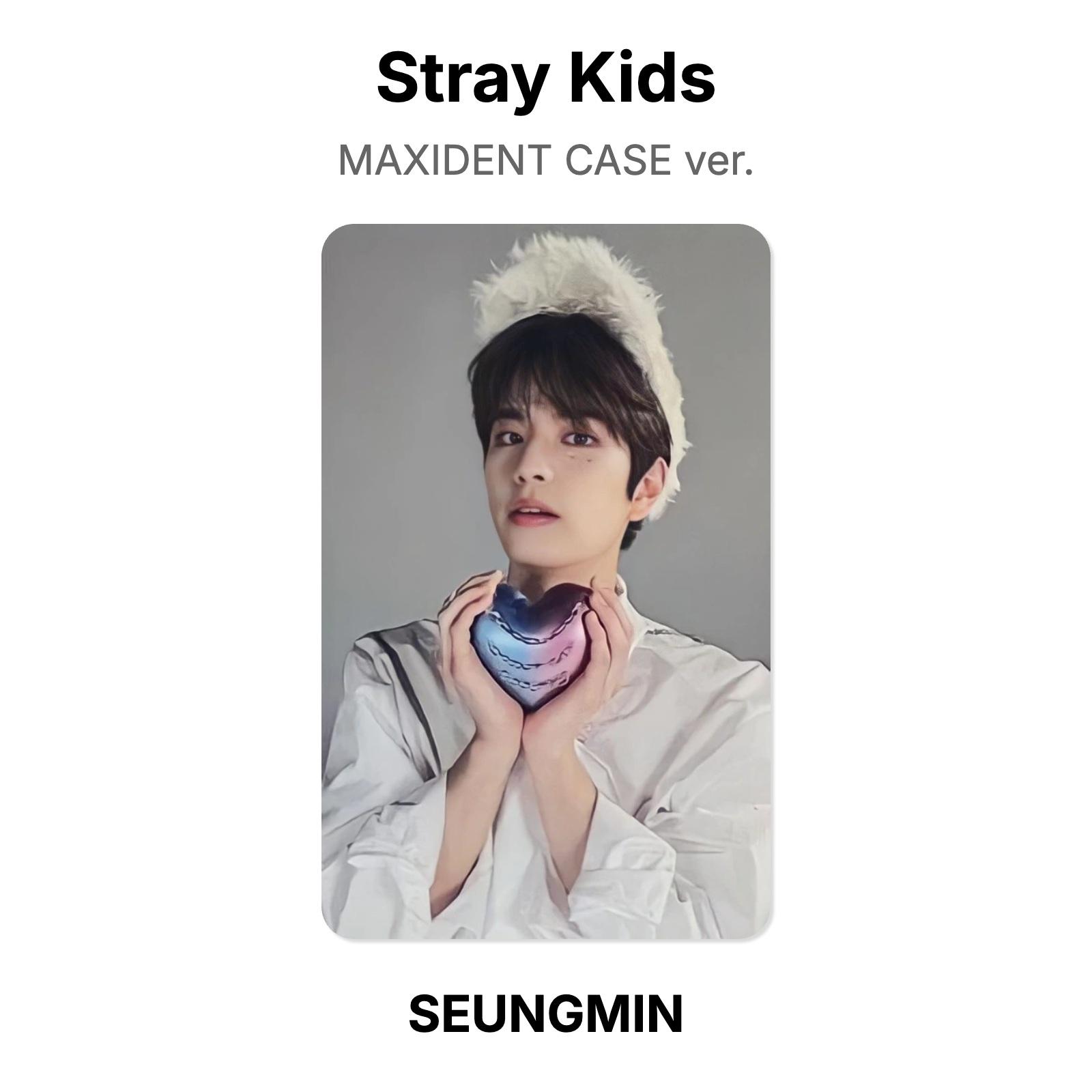 Stray Kids MAXIDENT CASE версия. Официальная фотокарта SEUNGMIN 02 gray