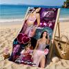 Custom Name Pink Glamour Ay-liva Heart In Space Adventure Microfiber Beach Towel, Lightweight for Summer Travel, Swimming Pool Fan Gift