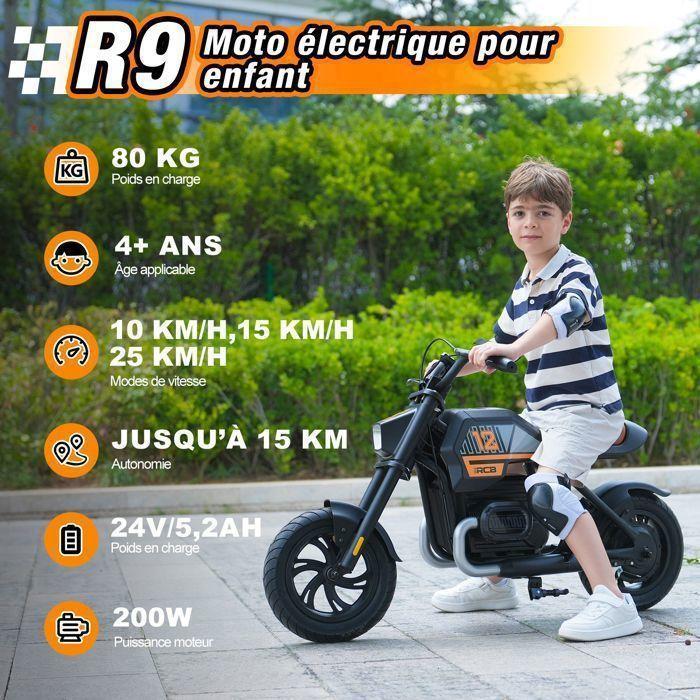 Elektrisk Barnmoped - RCB - R9 - 200W - 25km/h - Omgivande Ljus - Svart