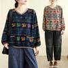 Langarm-Basishemd aus Baumwolle und Leinen im chinesischen Vintage-Stil mit V-Ausschnitt für Damen im Frühling und Herbst, lockere Passform, schlankmachendes Leinen-Pullover-T-Shirt