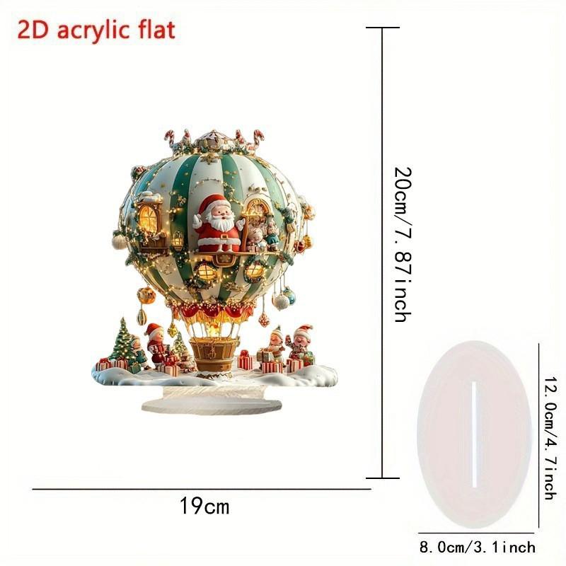 2D Acrylic Christmas Ornament for Holiday Tabletop Decor, Festive Home