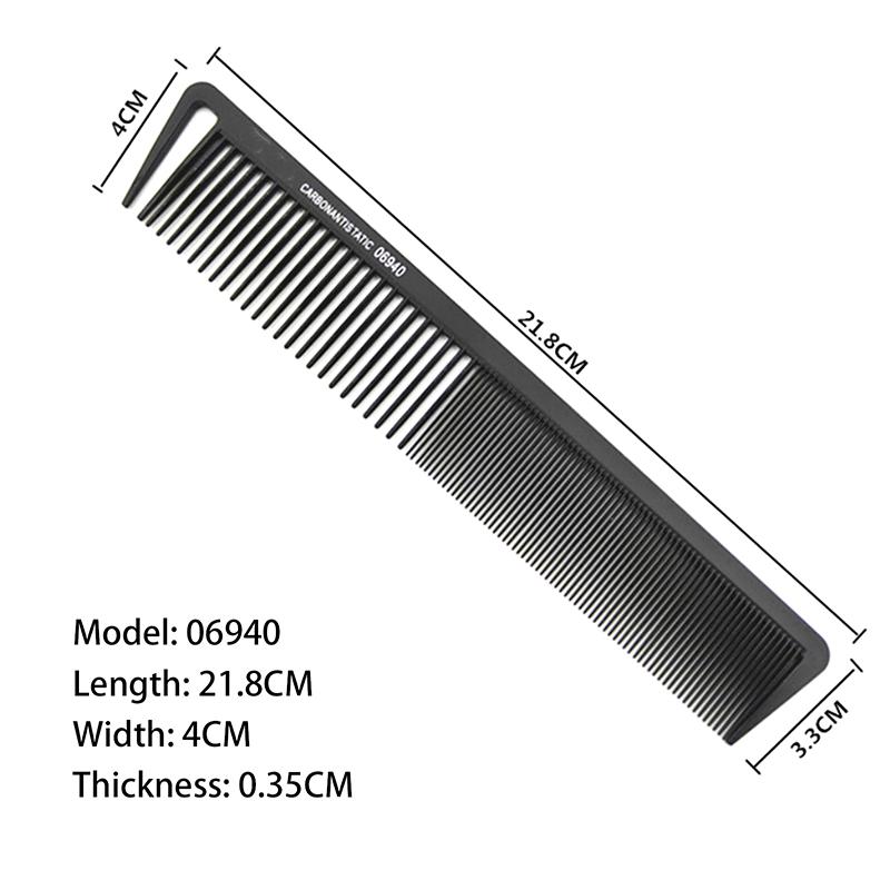 Black Professional Hair Cutting Comb Anti-Static Flat Head Cutter Comb Finetooth Haircut Brush Salon Tools Barber Hair Accessor