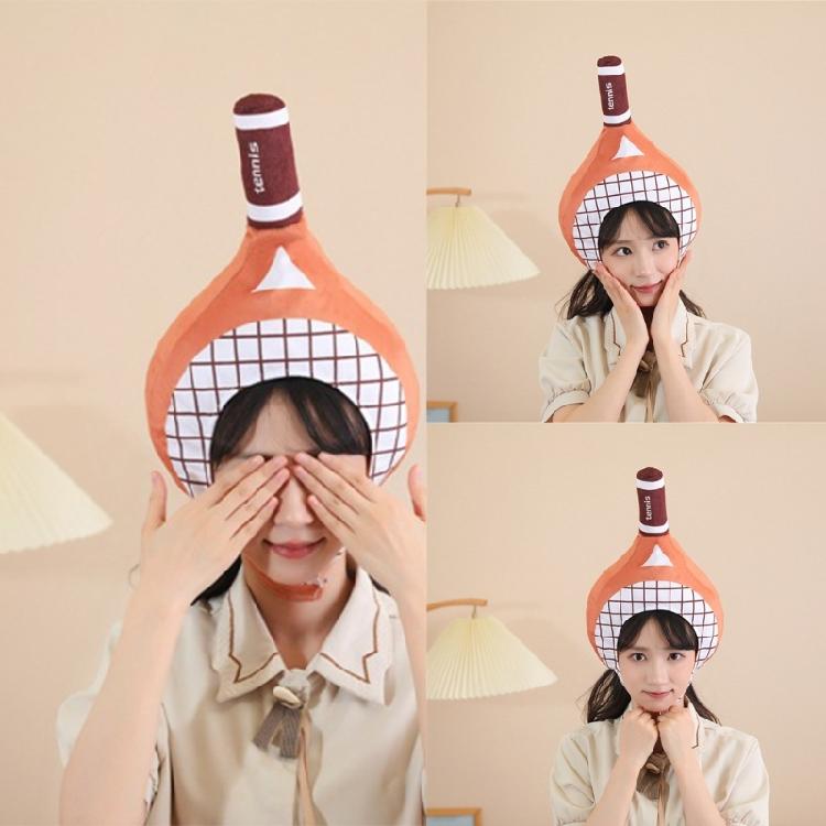 Funny Adult Stuffed Tennis Racket Shape Hat Christmas Headwear Women Teen Carnivals Party Gift Birthday Christmas Hat