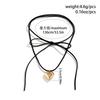Exaggerated Black Velvet Big Heart Pendant Choker Necklace Women Knotted Bowknot Adjustable Rope Chain Jewelry Wed Accessories