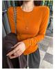 Superniniyy Brushed Long-Sleeve Slim Fit Tee – Stretchy Round Neck Base Layer Top