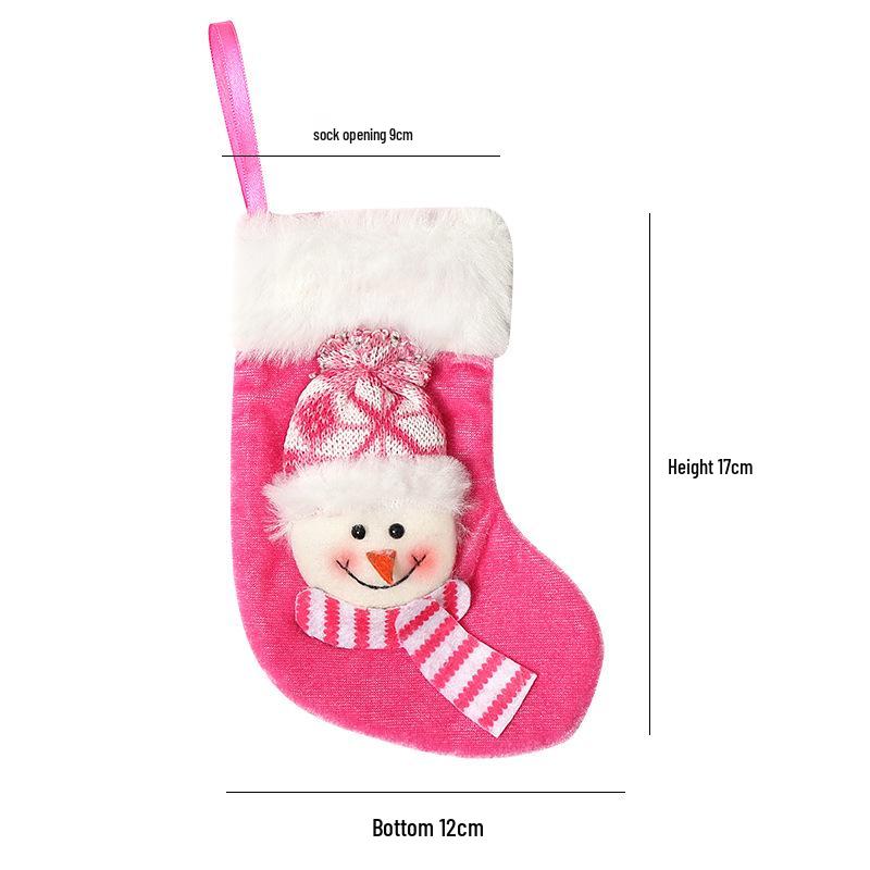 Green Knitted Small Christmas Stocking for Home Decoration and Mall Window Display