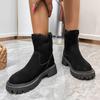 New Minimalist Snow Boots Women Winter Warm Fashionable Versatile Platform Boots Non-slip Short Plush Flats Suede Shoes