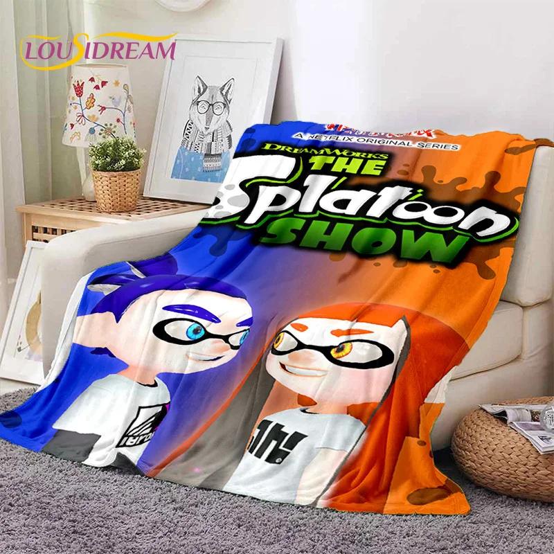 Splatoon3 PC Gamer Cartoon Game Soft Flannel Blanket for Beds Bedroom Sofa Picnic,Throw Blanket for Cover Outdoors Leisure Gift