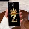 Fashion Initial Letter Crown Couple Case For Honor Play 60A 5G / Honor X6d 5G Transparent TPU Silicone Shockproof Soft Casing