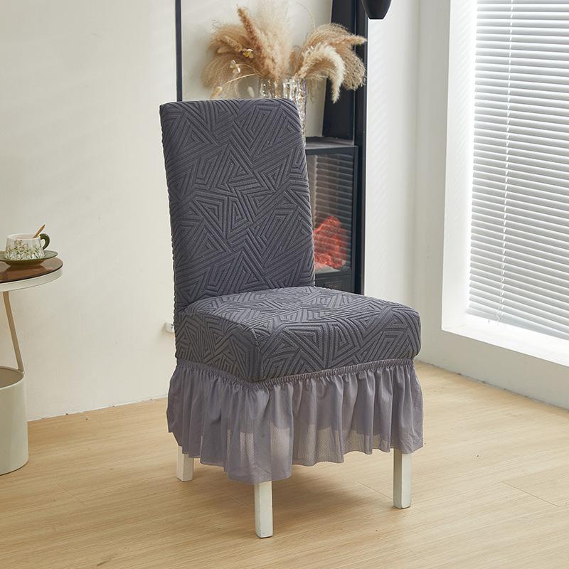 Thickened Jacquard Chair Cover One-Piece Elastic All-Inclusive Chair Cover Hotel Restaurant Stool Dust Cover Universal