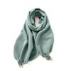 Double-Sided Solid Color Macaron Scarf For Women, Imitation Cashmere Tassel To Keep Warm In Winter