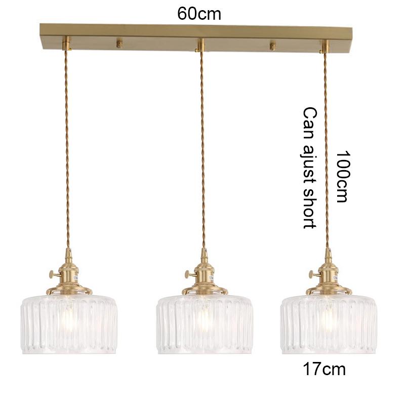Suspension Green Stripe Glass Chandelier E27 Restaurant Pendant Light For Dining Room Kitchen Cafe Bedside Hanging Lamp Fixtures