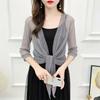 Shiny Mesh Shawl Transparent Short Coat Sunscreen Cropped Blouse  Winter/Autumn/Spring/Summer