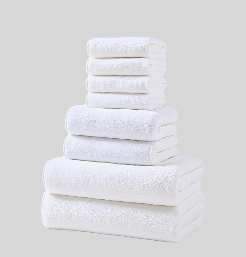 8 PC Coral Velvet Towel Bath Towel Square Towel Eight Piece Set Absorbent Soft Bath Towel Set Comfortable Textile Towels for The Home