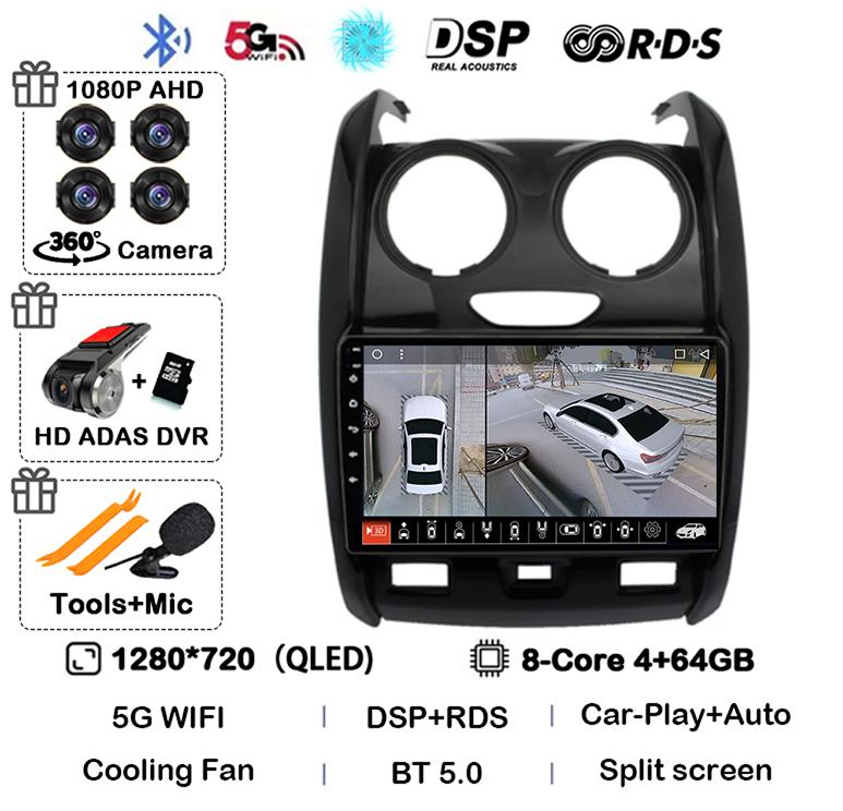 Android 14 Carplay Auto WIFI+4G for Renault Duster 2015 2016 2017 2018 2019 2020 Car Radio GPS Stereo Multimedia Player 2din Dsp