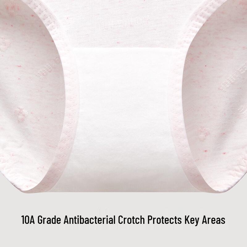 Youkeshu Women's A-Class Slub Cotton Antibacterial Mid-Rise Briefs