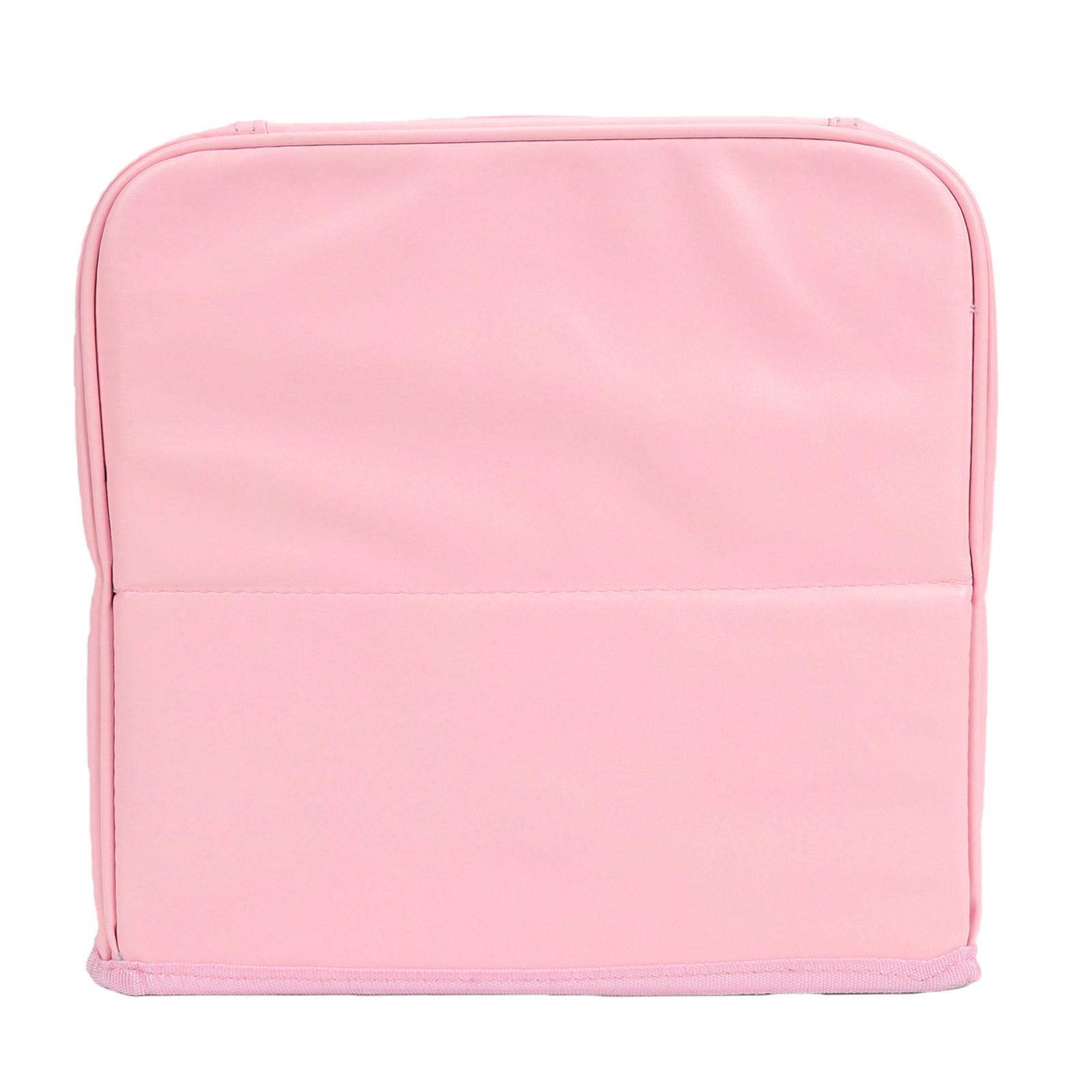 

Standing Makeup Bag Large Capacity Water Proof PU Fabric Vertical Makeup Organizer for Women Travel Pink