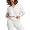 adidas Oryginalna bluza z kapturem Trefoil Solid Color V-Neck Cropped Pullover z długim rękawem damska bluza z kapturem w kolorze białym IC8521