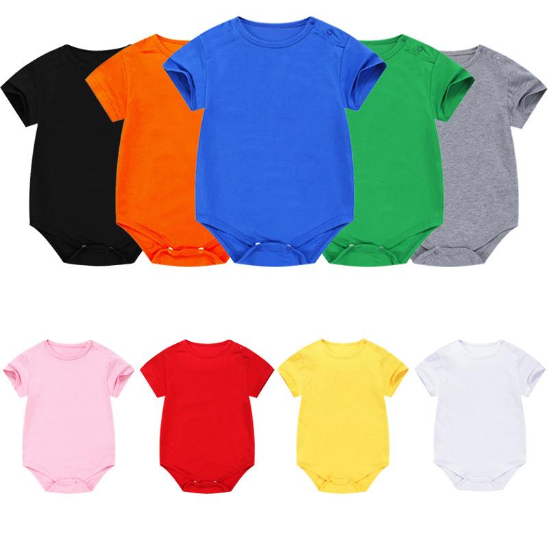Newborn Baby Summer Cotton Short-Sleeved Jumpsuit Romper