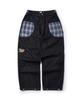 Lujeoseukeulleob Check Patch Wide Cotton Pants Indigo