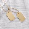 Stainless Steel Double Sided Polished Military Pendant Jewelry Personality Sweater Necklace