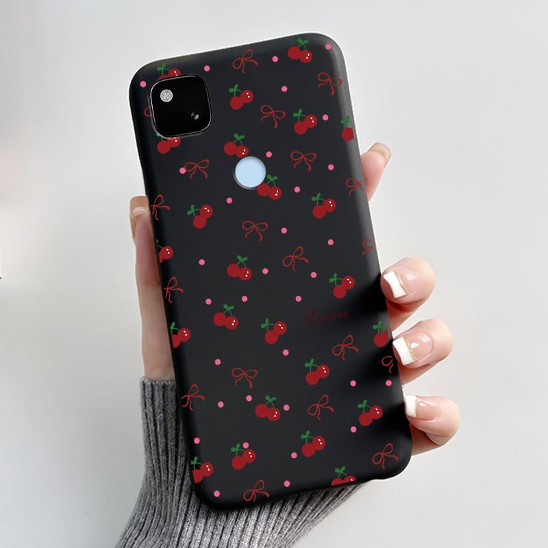 Coque Pour Google Pixel 4A 4 A 4G Noir Coque de Téléphone Esthétique Mignon Chat Dessin Animé Mince Souple TPU Silicone Arrière Pour Pixel4A Coquille