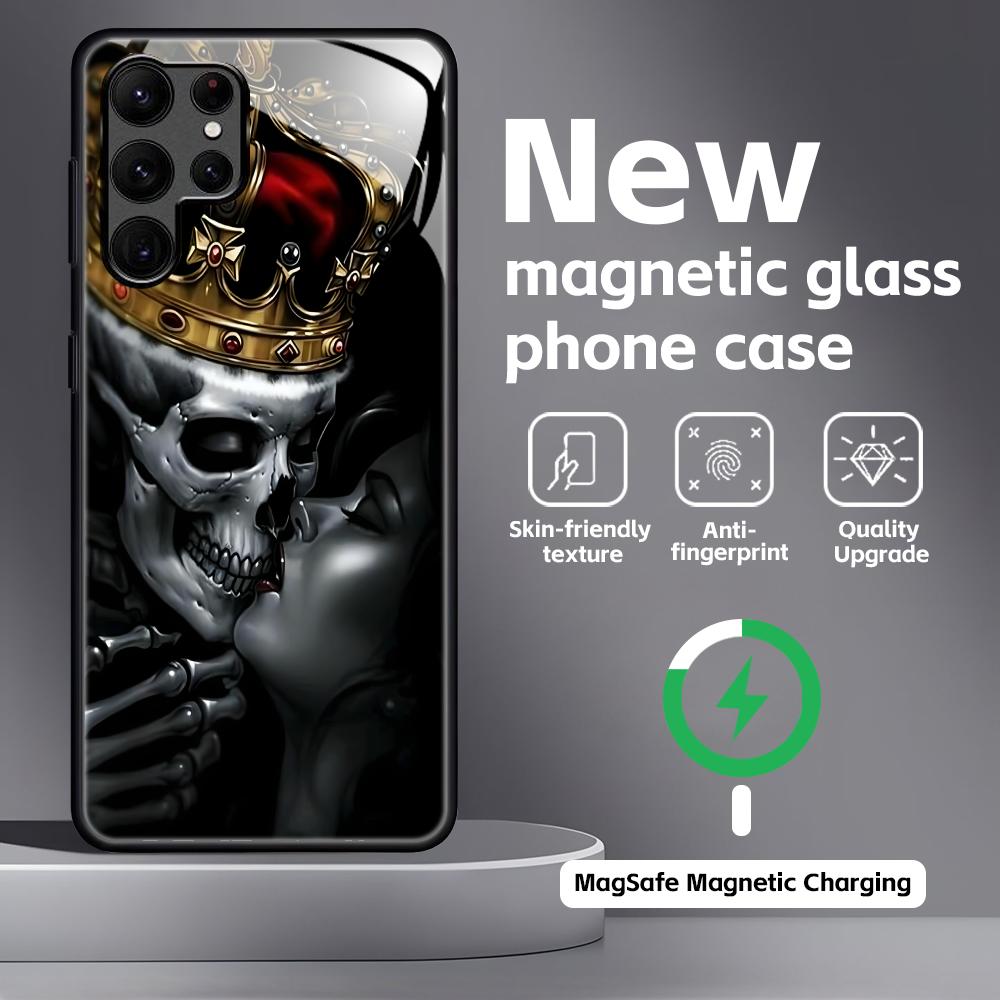 poker Phone Case For Samsung S26 S25 S24 S23 S22 S21 Plus Ultra Note20 Glass Magnetic Case