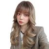AQUADOLL Long Layered Wig with Inner Color, Full Wig, Blonde/Red Hair, Free Size, P-CMB. Cinnamon Beige Pudding, wg351P-CMB