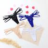 Fashion New Lady Sexy Solid Color Lace Hollow Thin Belt Perspective Butterfly Woven Thong